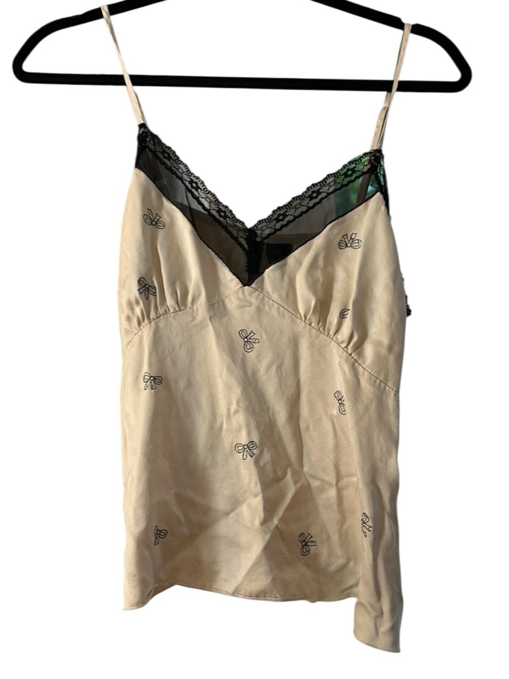 100% silk, Y2K bow top, size 10